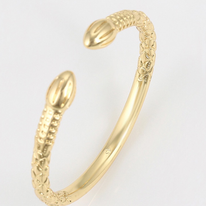 1 Pair (2) Open 14k Gold Trinidad Bangles Tubular